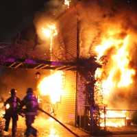 <p>Flames engulfed the Lester Street structure.</p>