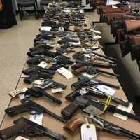 <p>Peekskill police received 97 handguns during their annual gun buyback event.</p>