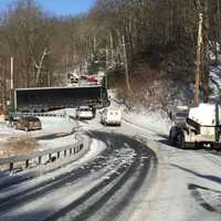 Truck Gets Stuck On Busy Roadway In Putnam