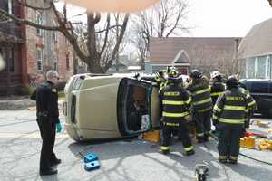 Woman Extricated From Overturned Vehicle After Rollover Rhinebeck Crash
