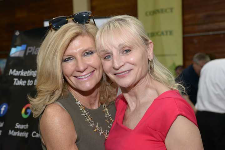 Marcia Pflug and Marcia O’Kane, president of Greenwich Chamber of Commerce.