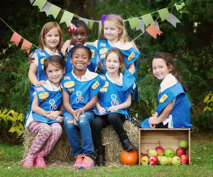 New Milford Daisy Troop #96970 last fall. All New Milford Girl Scout troops take turns decorating the Merschrod Memorial Bridge to honor the memory of the borough&#x27;s Vietnam veteran, killed in action in 1968.