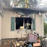 <p>Firefighters contained the blaze to the master bedroom of the Alcott Road home in Mahwah.</p>