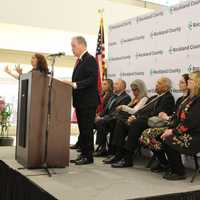 <p>Rockland County Executive Ed Day delivers his State of the County address at the Palisades Center.</p>