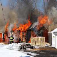 <p>A raging fire gutted a Mahopac home.</p>