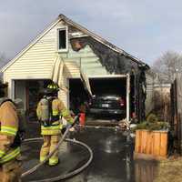 <p>Firefighters quickly extinguished a blaze in a detached garage.</p>