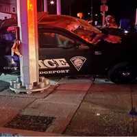 <p>A Bridgeport police officer was injured during a crash on a way to a call.</p>