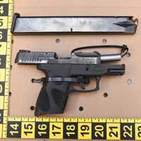 <p>The weapon allegedly found during a search of Elvis Almengot-Castillo&#x27;s home.</p>