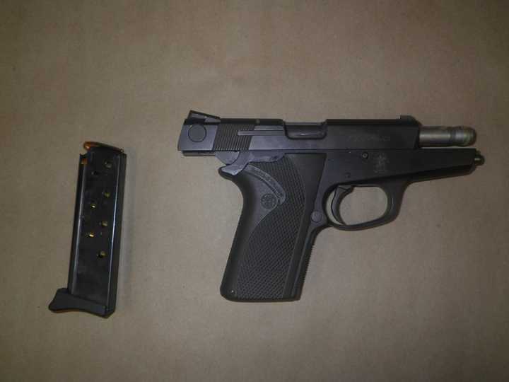 The woman was busted with a 9MM Smith Wesson handgun in her truck.