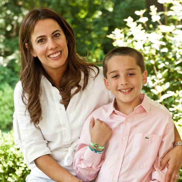 Iris Shamus, founder and CEO of AllerMates, and her son Ben.