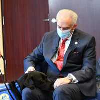 <p>Westchester County District Attorney Anthony Scarpino, Jr. and Lewis.</p>