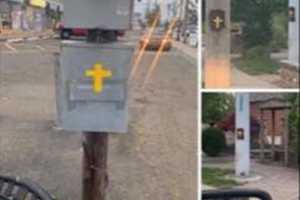 Painted Yellow Crosses Not Related To Long Island Protests, Police Say