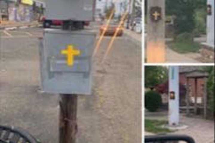 Painted Yellow Crosses Not Related To Long Island Protests, Police Say