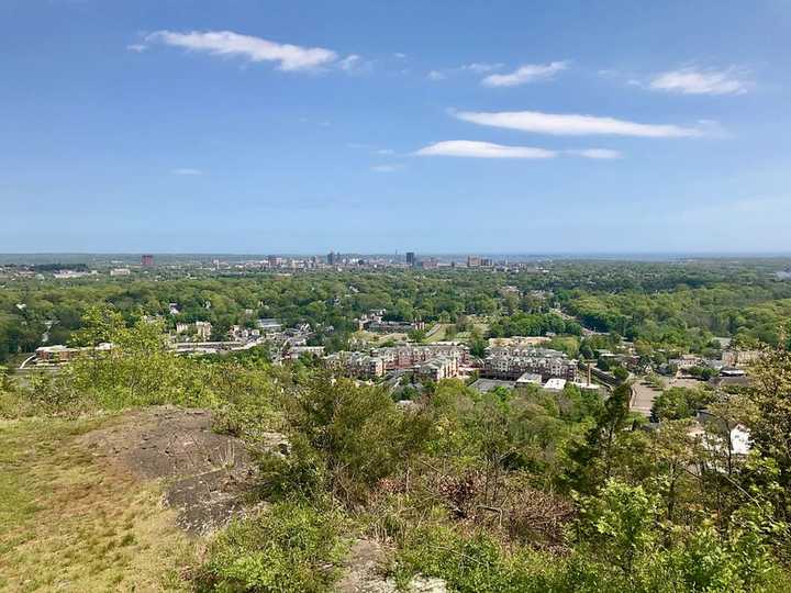 Enjoy the view of New Haven from West Rock Ridge State Park.