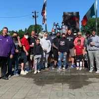 <p>Members of UNICO and others cleaned up the statue and the area around it at Columbus Park in Garfield.</p>