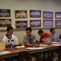 <p>Members of the Bronxville High School leadership team that helps integrate freshman to the building.</p>