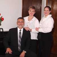 <p>Louis Aloia, Rosemarie Aloia and Andrea Gilkes at Aloia Funeral Home in Garfield.</p>