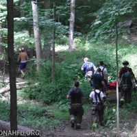 <p>First responders from multiple departments led by the Katonah Fire Department rescued a teen who had fallen at an area reservoir.</p>