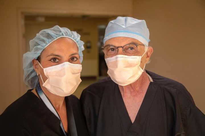 Holy Name Health nurse Laura Elia and Chief of Thoracic Surgery Dr. Ignatios Zairis performed high-risk procedures on many critically ill COVID-19 patients to help save their lives.