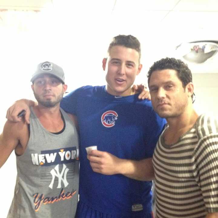 Anthony Rizzo and his cousins enjoying Italian ice from the Lyndhurst Pastry shop in 2014. The shop sent the Cubs first baseman the Anthony Rizzo Special in August 2014 as good luck before a game.