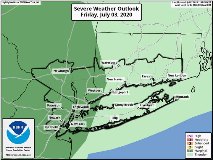 Storms should occur in the middle to late afternoon on Friday, July 3 with the primary threat being damaging wind gusts.