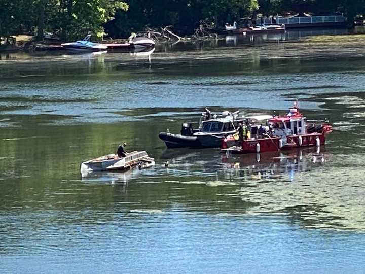 A water search was under way Wednesday morning in Hopatcong after a weed harvester capsized, residents told Daily Voice.