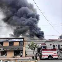 <p>At the scene of Saturday&#x27;s fire on Lemoine Avenue in Fort Lee.</p>