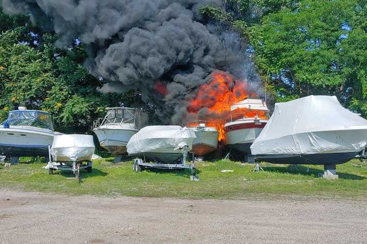 Two Firefighters Injured During Boat Fire At Long Island Marina