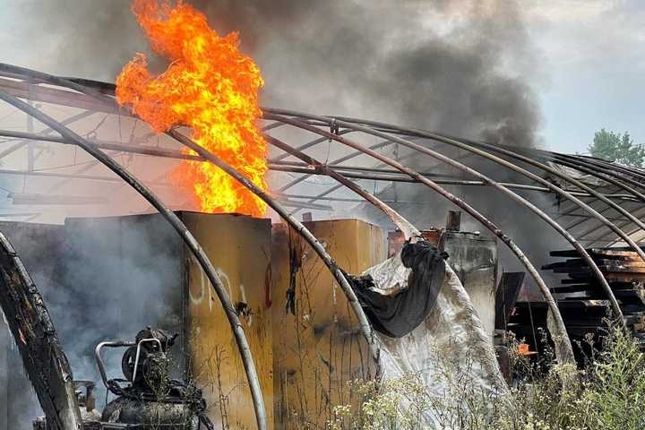 Photos: Firefighters Put Out Blaze At Greenhouses In Westchester