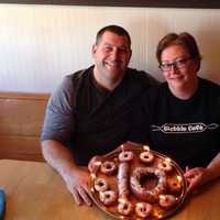 <p>Rich and Beylka Krupp-Foshay, owners of Wobble Cafe. The cafe turned 10 in April 2015.</p>