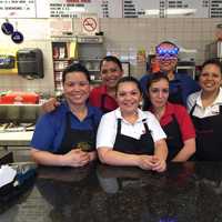 <p>Getting into the holiday spirit at Bagel Train in Suffern.</p>