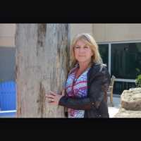 <p>Heidi Hartung Rispoli, of Saddle River, with the Warrior Pole in Josephine&#x27;s Garden.</p>