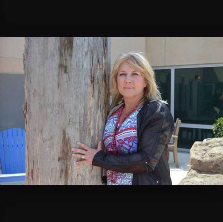 Heidi Hartung Rispoli, of Saddle River, with the Warrior Pole in Josephine&#x27;s Garden.