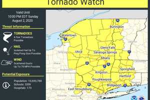 Tornado Watch Issued, With 70 MPH Wind Gusts, Large Hail Also Possible