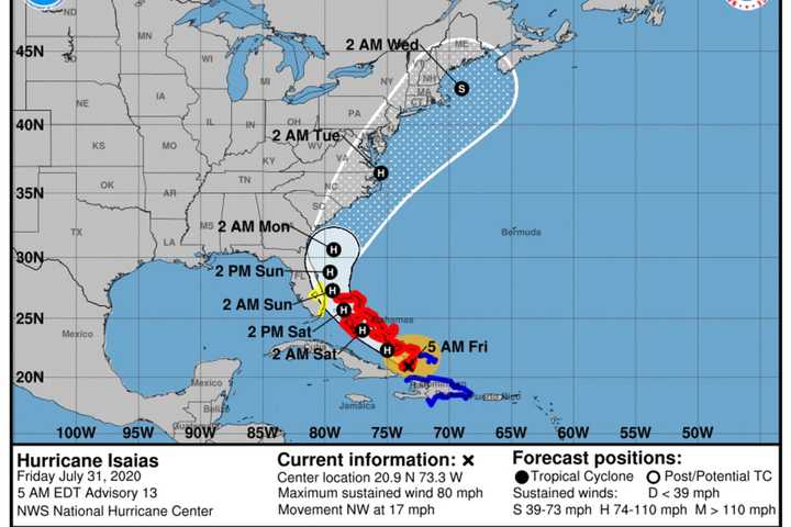 Isaias Becomes Hurricane: Here's Latest Projected Path