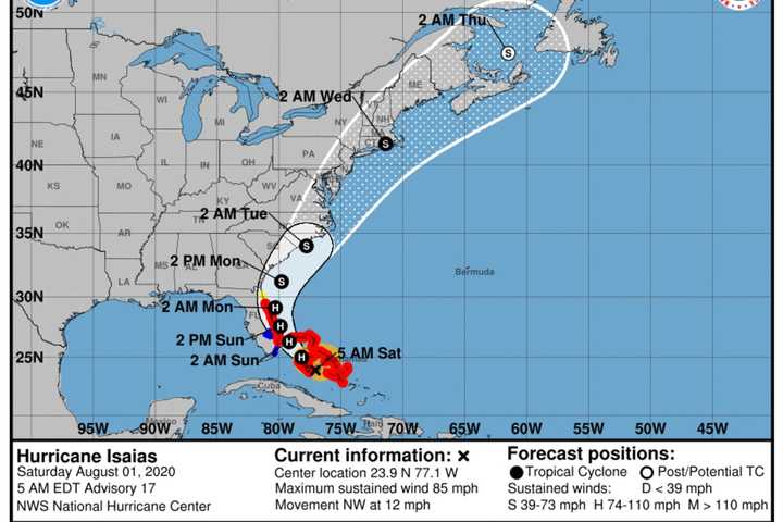 Tracking Hurricane Isaias: Region Remains In Latest Projected Path