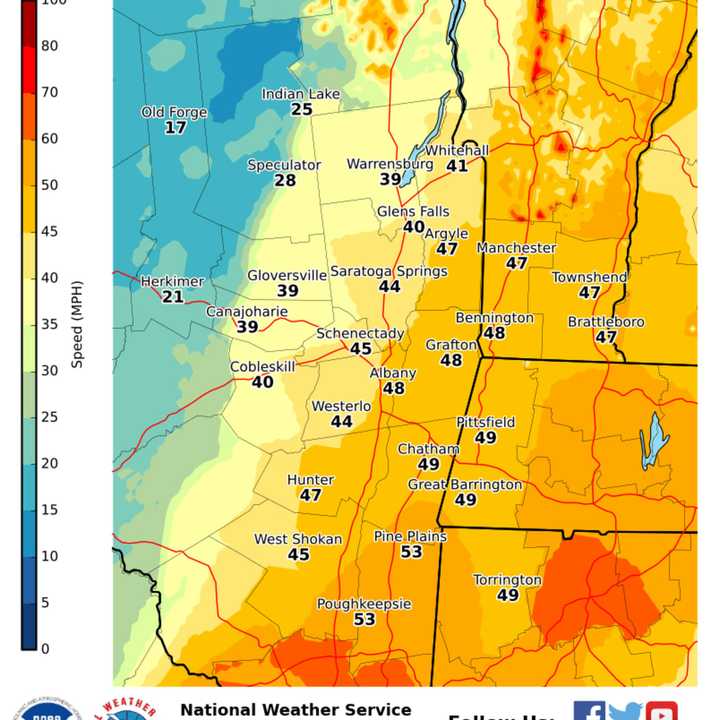 A look at wind gust strength.