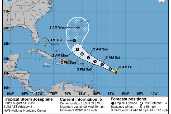 New Tropical Storm In Atlantic: Latest Projected Five-Day Track Released For Josephine