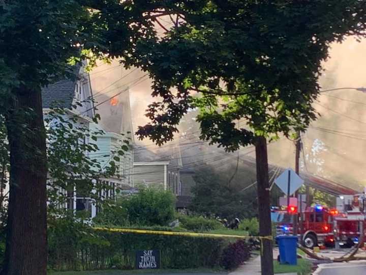 Heavy smoke conditions were reported when firefighters arrived to the house on the 220 block of Morris Avenue around 5:45 p.m.