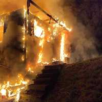 <p>An overnight fire destroyed a vacant building in Chappaqua</p>