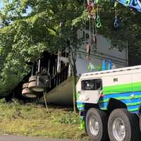 <p>The rig careened off northbound Route 287 and down a short embankment in Oakland.</p>