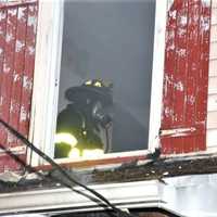 <p>Firefighters had the blaze on De Bell Court in Passaic under control in a little over an hour.</p>