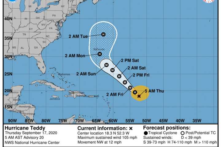 Teddy Strengthens Over Atlantic, Expected To Be Major Hurricane