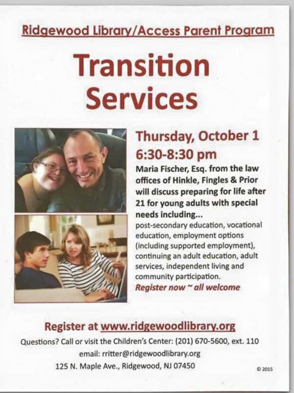 Ridgewood Library Seminar Aids Parents Of Young Adults With Special Needs 
