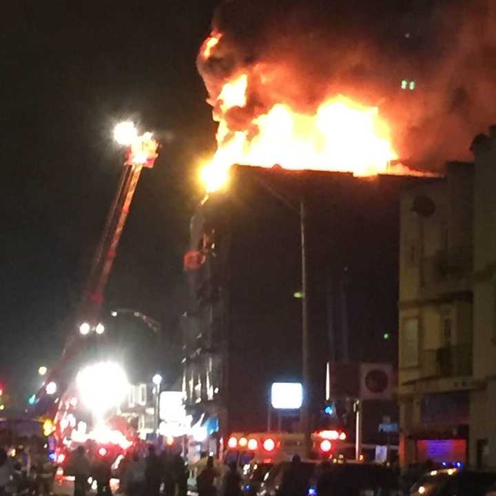 Eight-alarm blaze drew various fire compaies.