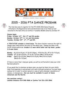 Tuckahoe PTA Dance Program Launches Registration