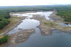 A Worcester Reservoir Is So Dry, It Looks Like A Beach At Low Tide