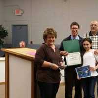 <p>From left, Lauren Larkin, Mayor Anthony Suarez, his daughter, Laura, and Councilman Russell Castelli. </p>