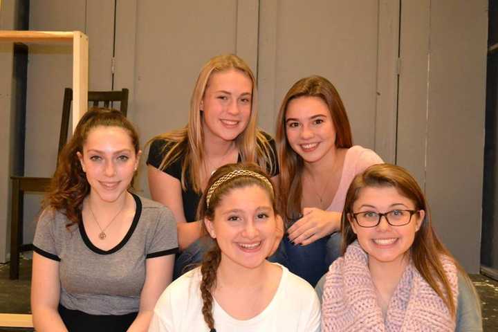 &quot;To See the Stars&quot; cast members: Delaney De Titta, far left; Emma Scholes, back left; Sara Bayles, back right; Maggie Minas, far right; and freshman Gabrielle Blundo, center.