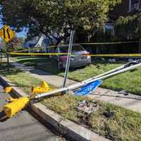 <p>Aftermath of crash at Passaic Street &amp; Prospect Avenue, Hackensack.</p>